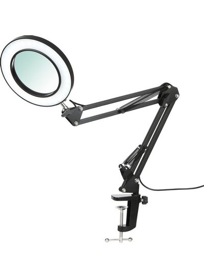 Buy Flexible Clamp-On Table Lamp With Magnifier Swing Black 30x5x25cm in Saudi Arabia