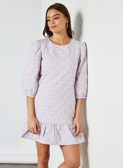 Buy Plain Quilted Dress Peach Whip in Egypt