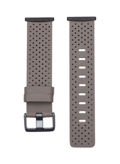 Buy Leather Replacement Band for Fitbit Versa 3/Fitbit Sense Grey in Saudi Arabia