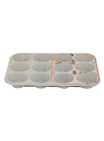 Buy Granite12 Cup Muffin Pan Grey in UAE