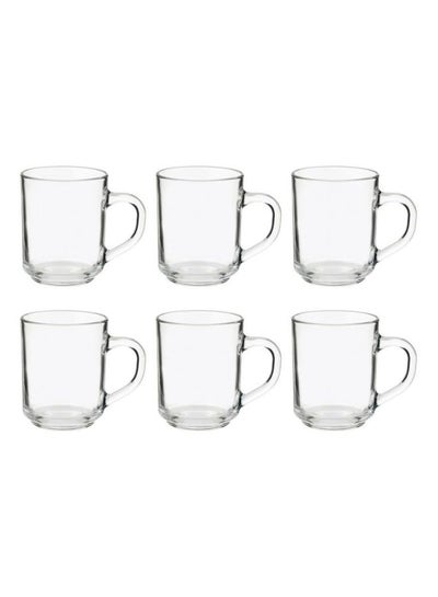 Buy 6-Piece Mug Set Clear in Saudi Arabia