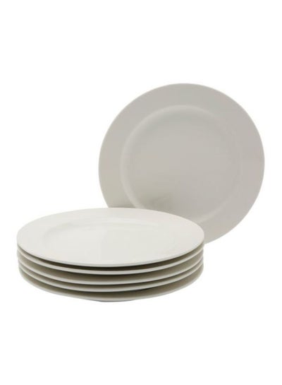 Buy 6-Piece Dessert Plate White 6x20cm in UAE