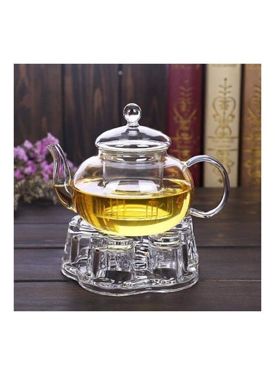 Buy Heart Shape Glass Teapot Warmer Clear 13.7x5.4cm in Saudi Arabia