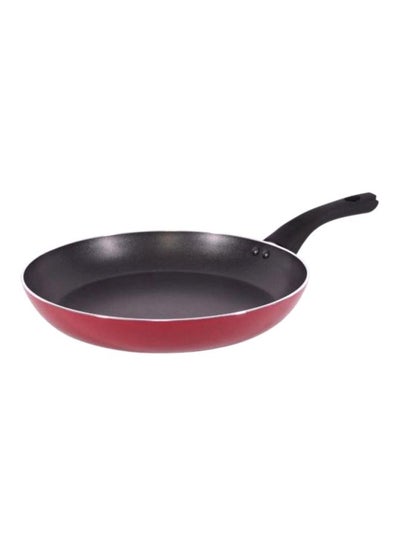 Buy Aluminum Non Flat Fry Pan 1 Piece Red/Black in Saudi Arabia