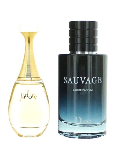 Buy Sauvage And J'adore Gift Set EDP 1x 100, EDP 1x100ml in UAE