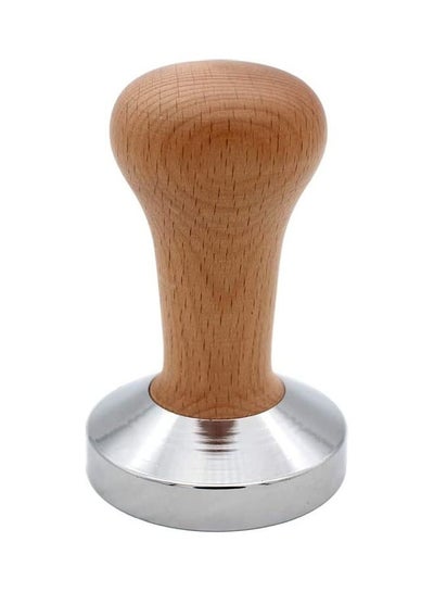 Buy Espresso Tamper Stainless Steel Base With Solid Wooden Handle Brown/Silver in Saudi Arabia