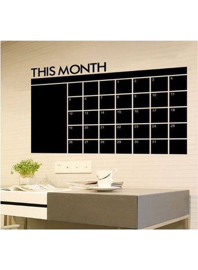 Buy Large Chalkboard Calendar Wall Decal Sticker Monthly Planner Blackboard Decor Black 60X90cm in Egypt