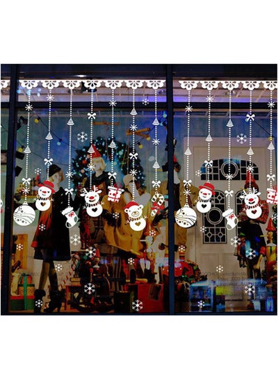 Buy Christmas Snowman Decorations Wall Stickers Shop Windows Christmas Decorations Window Stickers Black 40X35cm in Egypt