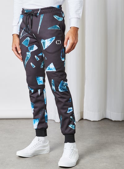 Buy Shard All-Over Print Jogger Black in UAE