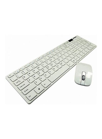 Buy 2.4G Wireless Keyboard Mouse Combo Optical 1600Dpi For Pc Laptop Win7/8 Android Tv Box White in Saudi Arabia