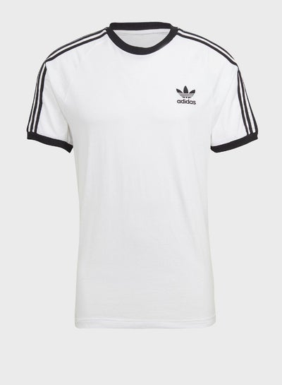 Buy Printed 3-Stripe Crew Neck T-Shirt White/Black in UAE