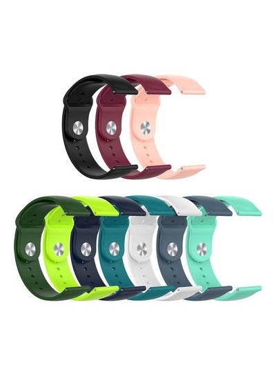 اشتري 10-Piece Replacement Silicone Smart Watch Strap 20mm Multicolour في السعودية