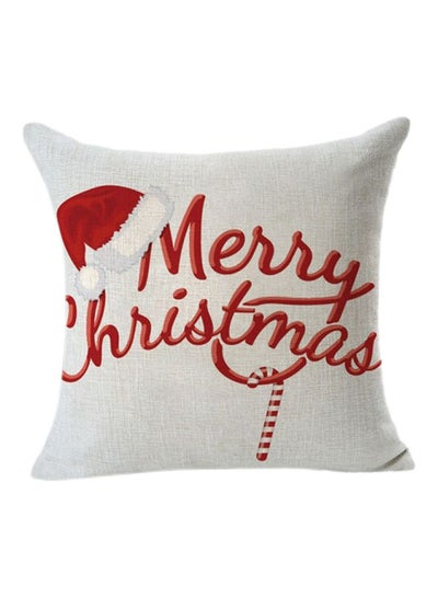 Buy Printed Cushion Cover White/Red in UAE