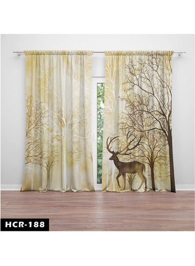 Buy Printed Curtain Velvet Multicolour 300*260cm in Egypt