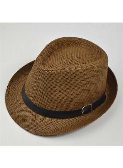 Buy Fashionable Straw Jazz Hat Brown in Saudi Arabia