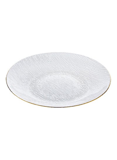 Buy Glass Plate With Gold Edge Clear 21.7x2.7cm in UAE