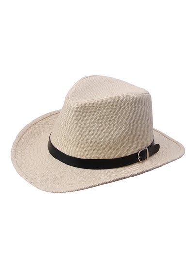 Buy Straw Cowboy Bucket Hat Beige in UAE