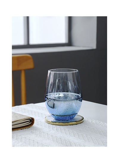 Buy Electroplating Star Egg Cup Glass Blue 9.4x12cm in UAE