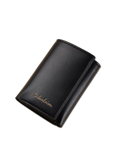 Buy Solid Tri Fold Wallet Black in UAE