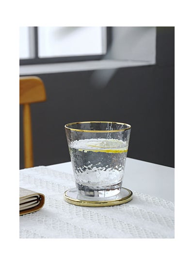 Buy Household Full Bright Hammer Glass Water Cup Clear 9x9.5cm in UAE