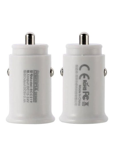 Buy Poratble Dual USB Car Charger Roki Series White in Egypt