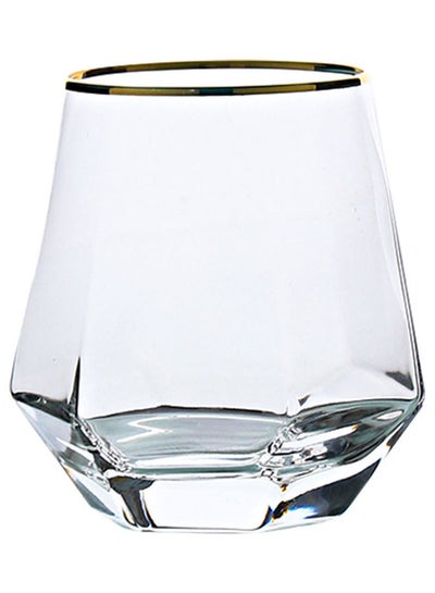 Buy Creative Hexagonal Diamond Glass Clear 9.2x9.3x6.6cm in UAE