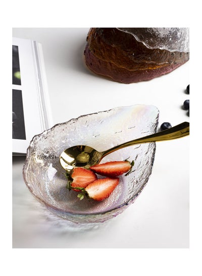 Buy Nordic Glass Fruit Plate Clear 21x21x6cm in UAE