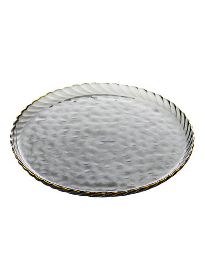 Buy Nordic Glass Western Round Phnom Penh Steak Plate Grey 26.5x2cm in UAE