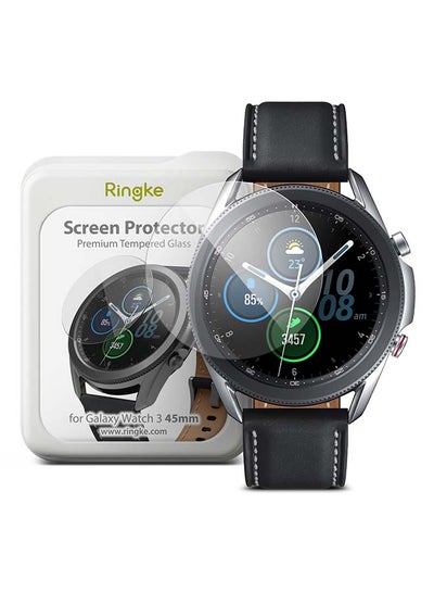 Buy 4-Piece Invisible Defender Tempered Glass Screen Protector For Galaxy Watch 3 Clear in UAE