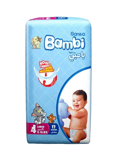 Buy Disposable Diapers Large Size 4 (8-16 Kg), 13 Counts in Saudi Arabia