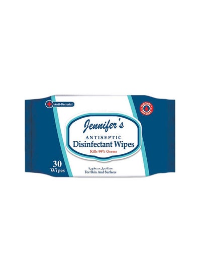 Buy Antiseptic Disinfectant 30 Wipes Blue in UAE