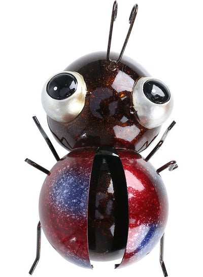 Buy Decorative Metal Ladybug Sculpture Multicolour 22 x 13 x 18cm in Saudi Arabia