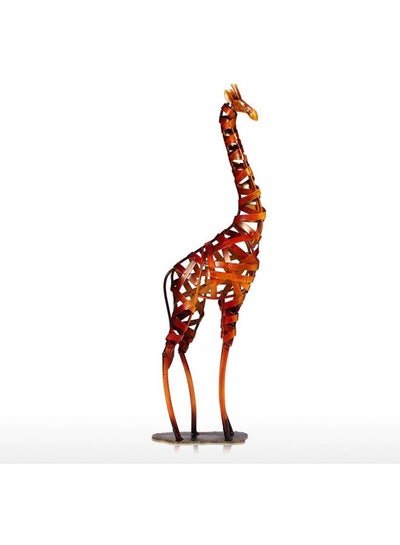 Buy Iron Braided Giraffe Metal Sculpture Brown 53.5 x 7.9 x 17cm in Saudi Arabia