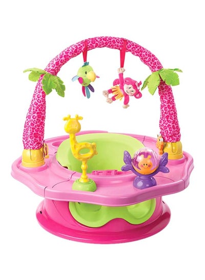 Buy 3-Stage Deluxe 360 Degree Rotational Super Seat With 6 Playful Toys, Island, Pink/Green - SI/13306 in UAE