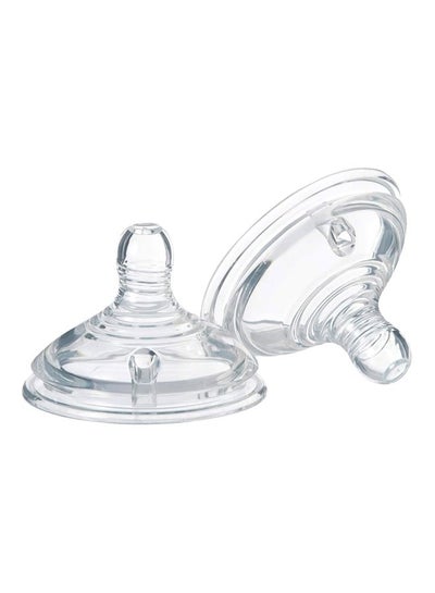 Buy Closer to Nature Baby Bottle Teats, Breast-Like, Anti-Colic Valve, SOft Silicone, Medium Flow, 3m+, Pack Of 2 in UAE