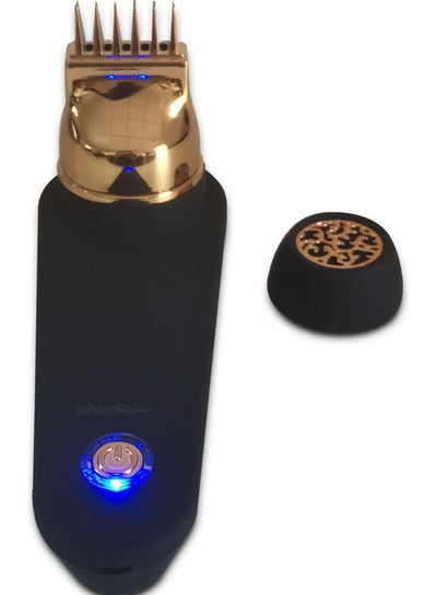 Buy Electric Portable Incense Burner With Circular Base Deisgn Black/Golden 14.5 x 5.5 x 5.8cm in UAE