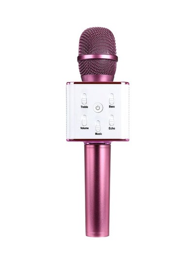 Buy Q7 Bluetooth Karaoke Speaker Microphone ZZP61118821HOT_U00491 Hot Pink/White in UAE