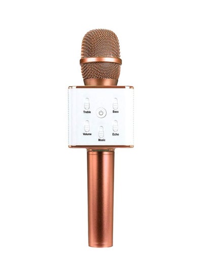 Buy Q7 Bluetooth Karaoke Speaker Microphone ZZP61118821GD_U00491 Gold/White in UAE