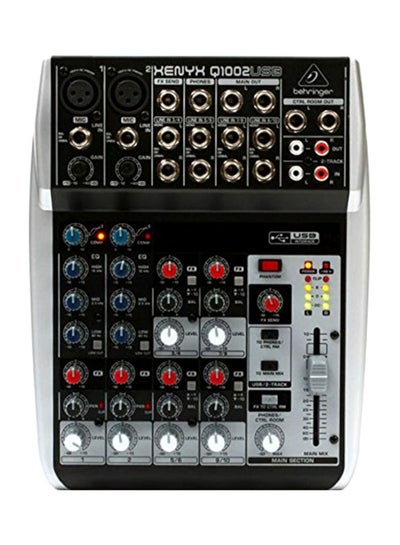 Buy Premium 10-Input 2-Bus Mixer Q1002USB Grey/Red/Blue in Saudi Arabia