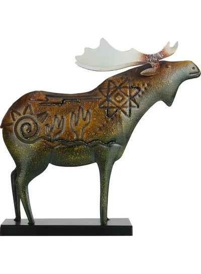 Buy Decorative Metal Moose Animal Sculpture Multicolour in Saudi Arabia