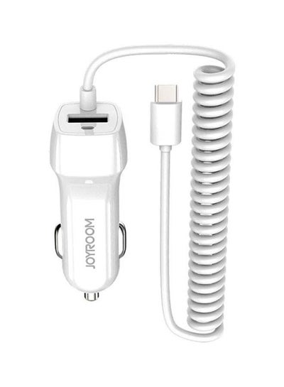 Buy 5V 2.1A USB Smart Car Charger White in Egypt