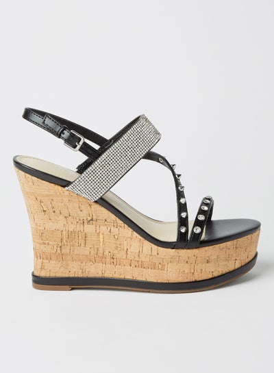 Buy Dariani Wedge Heel Sandals Black in Egypt