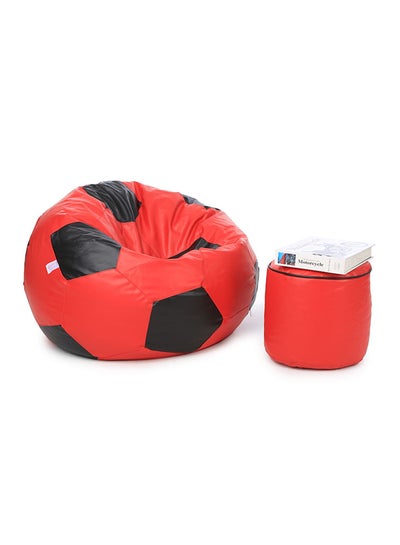 Buy Football Pattern Bean Bag Combo With Fillers Red/Black XL in UAE