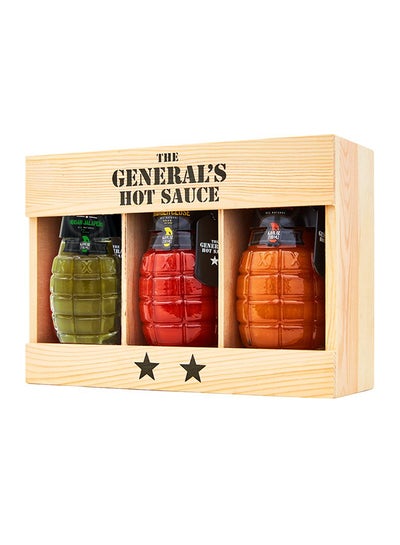 اشتري 3-Piece American Hot Sauce Peppers With Wooden Box 180مل في الامارات