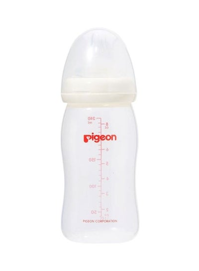 Buy SofTouch Plastic Feeding Bottle, 3+ M, 240 mL - Clear/White in UAE