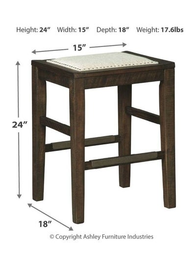 Buy Hallishaw Bar Stool Brown 18x15x25inch in Saudi Arabia