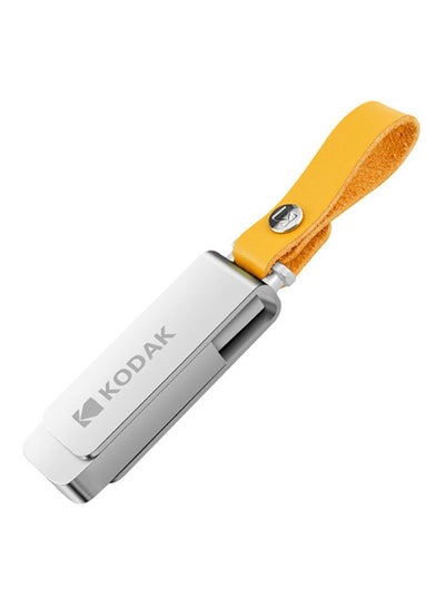 Buy Waterproof USB 3.0 Flash Drive With Sling C6681-128-L Silver/Yellow in Saudi Arabia