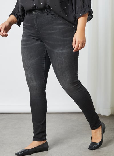 Buy Curve Washed Skinny Jeans Black in UAE