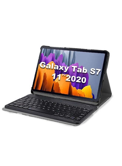 اشتري غطاء حماية واق رفيع وخفيف الوزن مع لوحة مفاتيح لاسلكية لجهاز جالاكسي تاب S7 2020 أسود في الامارات