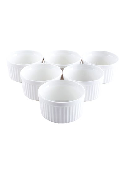 Buy 6-Piece Ramekin White 10.1x10.1x5.5cm in Saudi Arabia